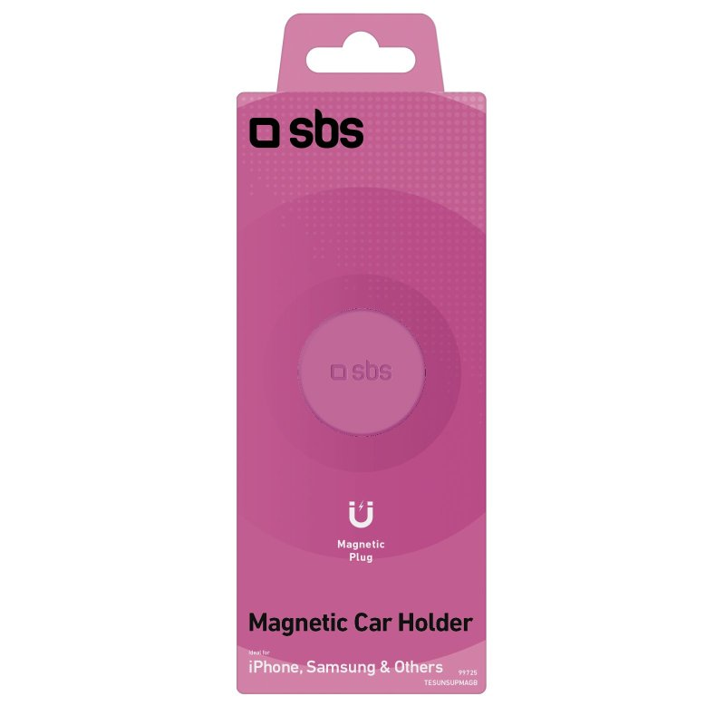 Rosa Autohalterungspaket mit Magnetstecker für iPhone und Samsung.
