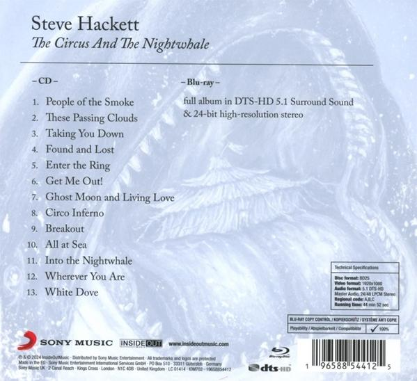 CD-Rückseite mit Titelliste und technischen Spezifikationen eines Musikalbums.