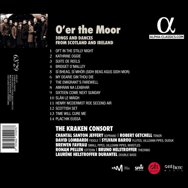 CD-Rückseite mit Titel, Songliste und Künstlernamen. Gruppe von Musikern oben links.