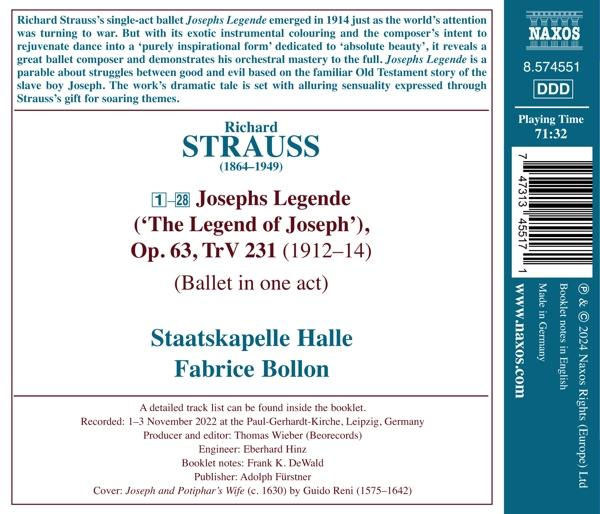 Cover einer CD mit Richard Strauss' Josephs Legende, Staatskapelle Halle, Fabrice Bollon.