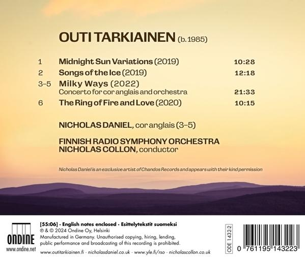 Album-Cover mit Titel, Titelliste und Landschaft im Abendlicht.
