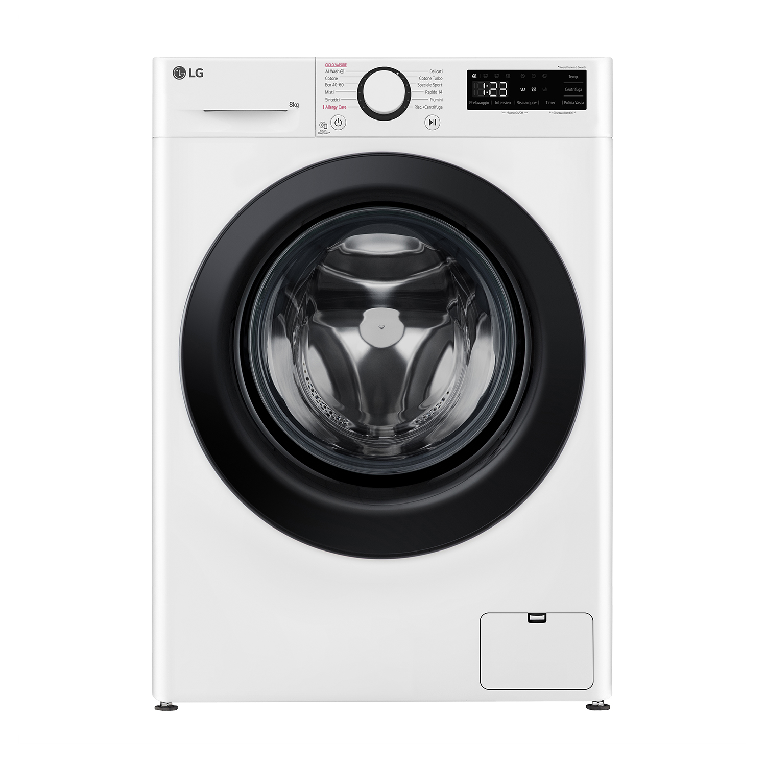 LG AI DD F2R3S08Nswb Lavatrice Slim, Caricamento frontale, 8 kg, 47,5 cm, Classe A