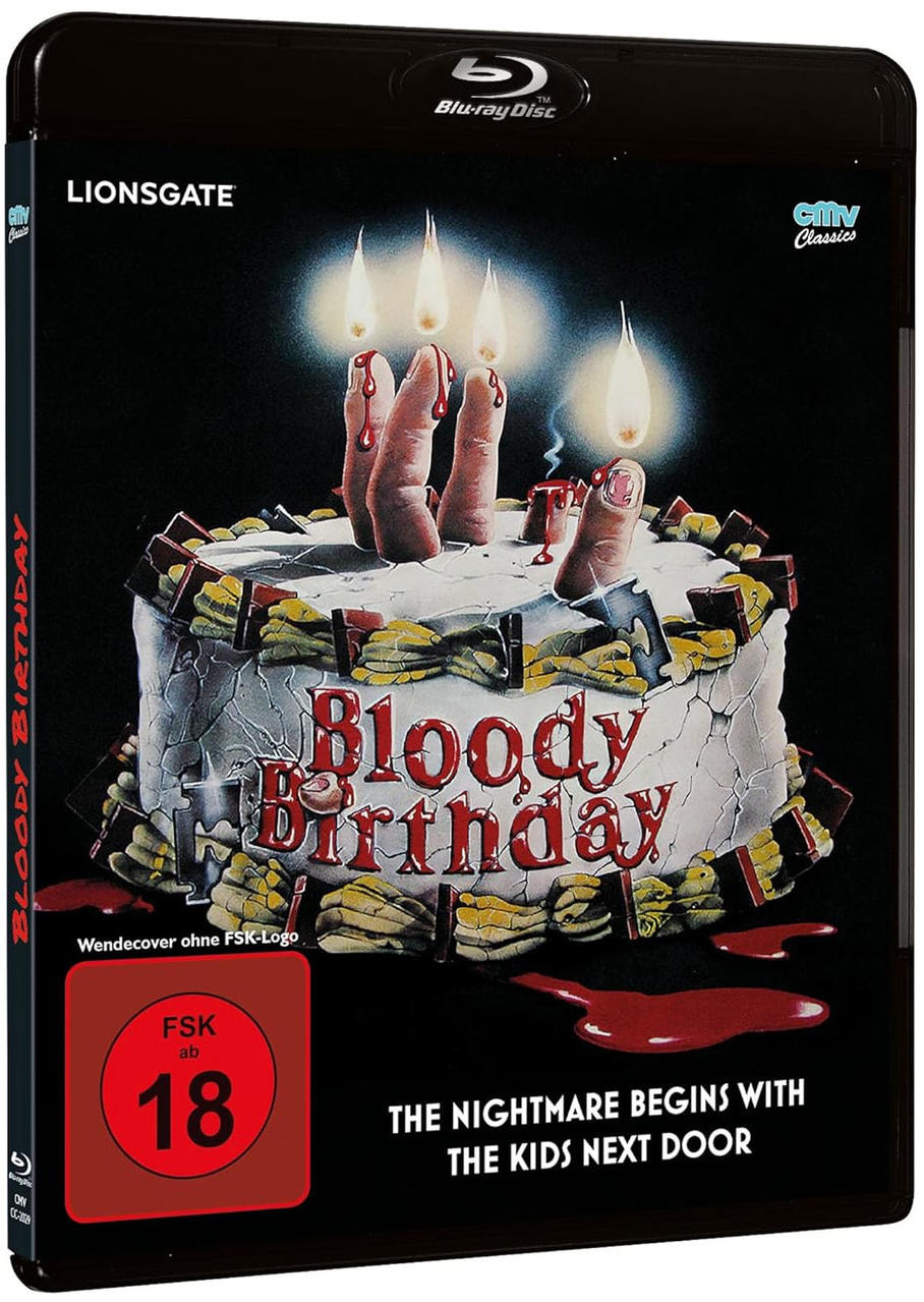 Blu-ray-Hülle mit Kuchen mit Fingern als Kerzen und Titel.