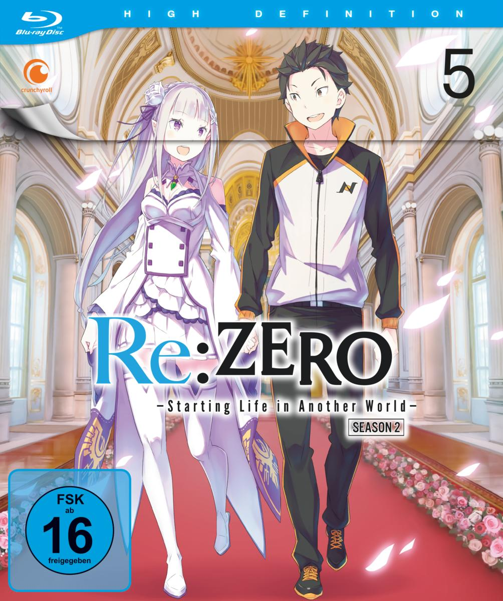 Blu-ray-Cover für Re:ZERO - Starting Life in Another World, mit zwei Charakteren und Text.