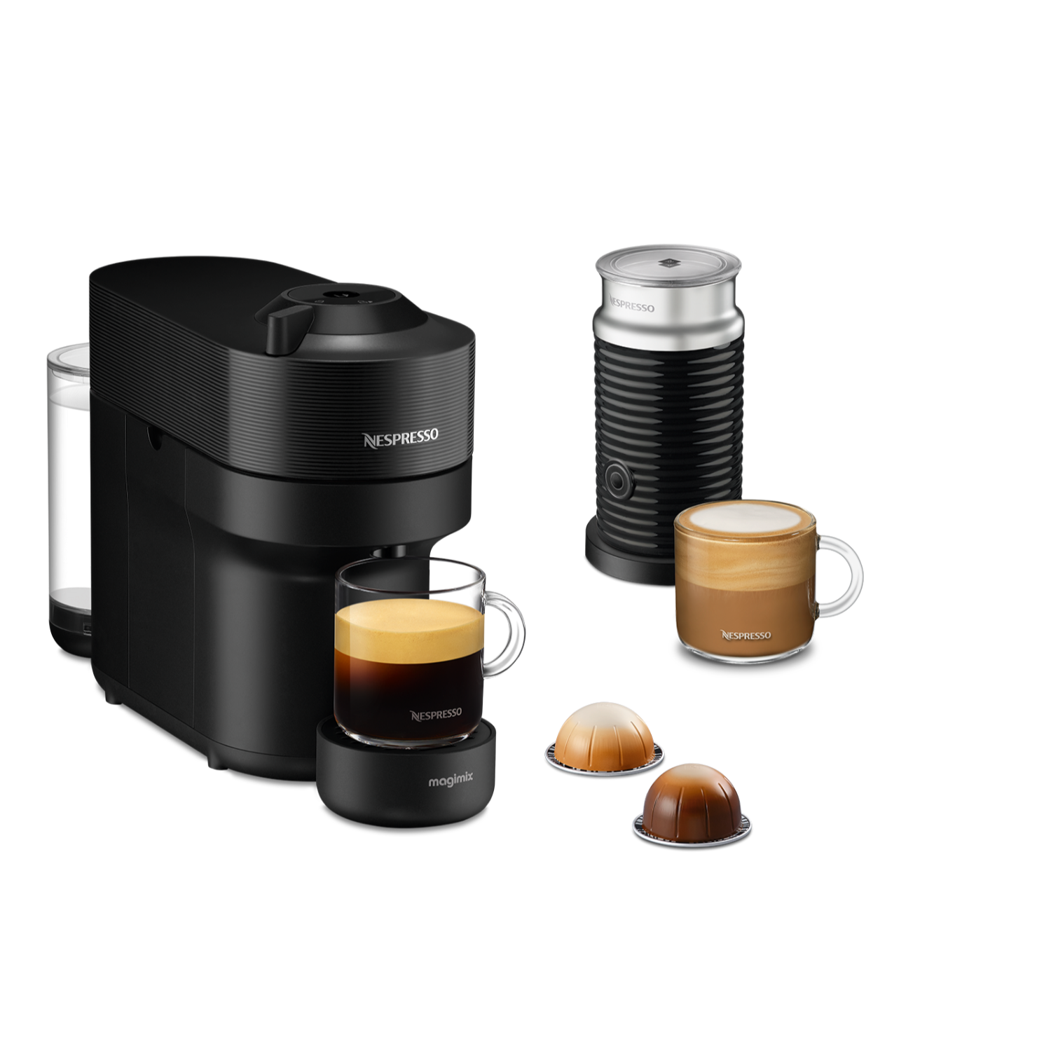 Magimix VERTUO POP + AEROCINNO Nespresso Zwart