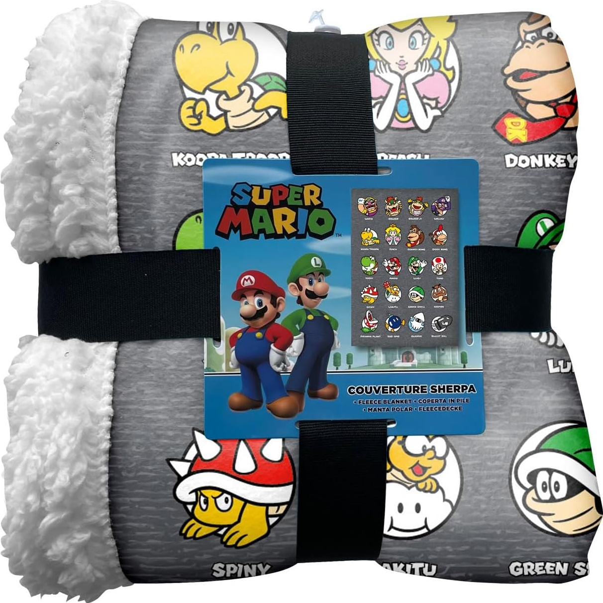 HOMADICT Super Mario - Characters - Couverture polaire (Multicolore)