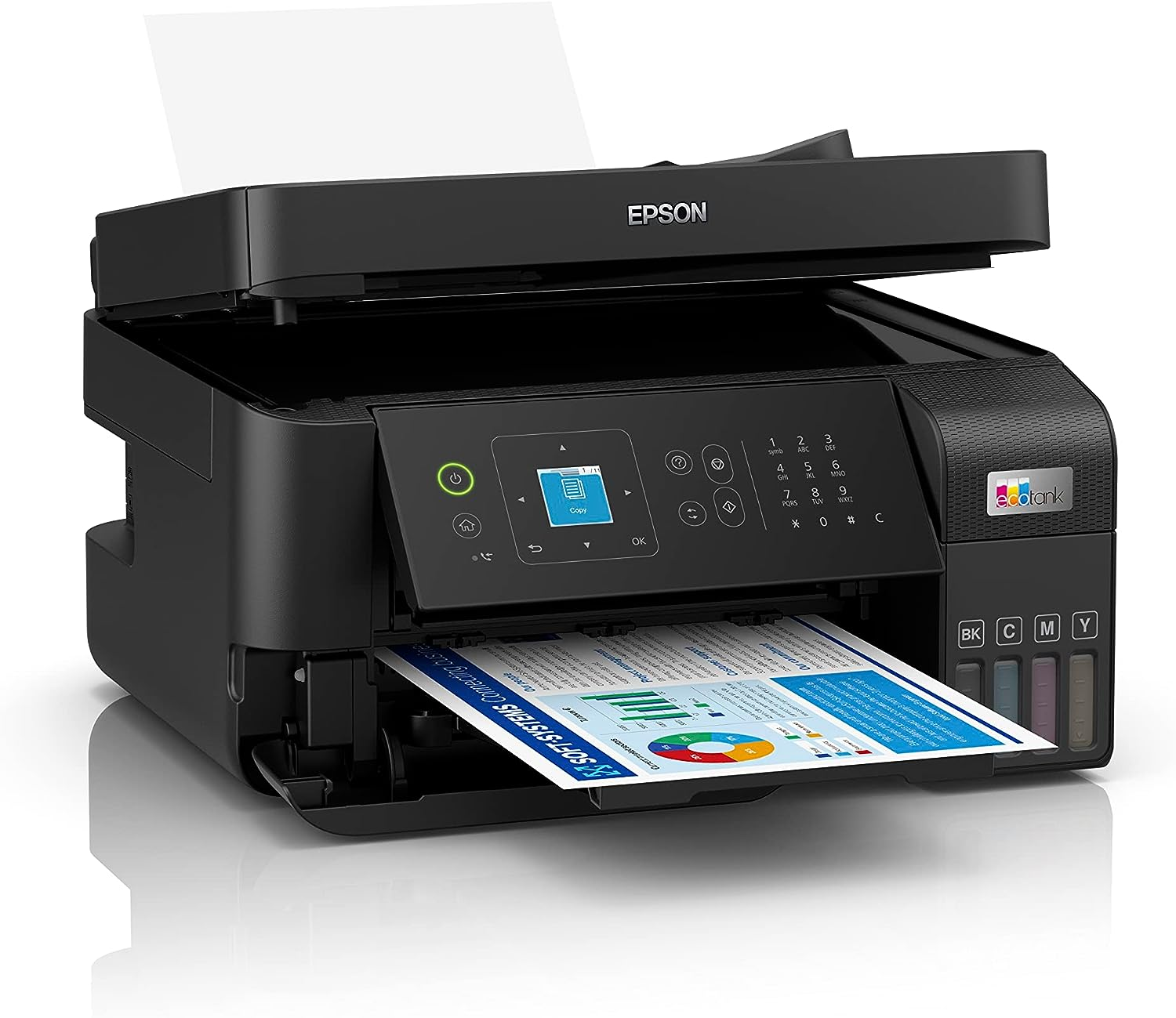Impresora multifunción - Epson EcoTank ET-4810, Inyección de tinta, Monocolor 33 ppm, Escaneo, Fax, Negro