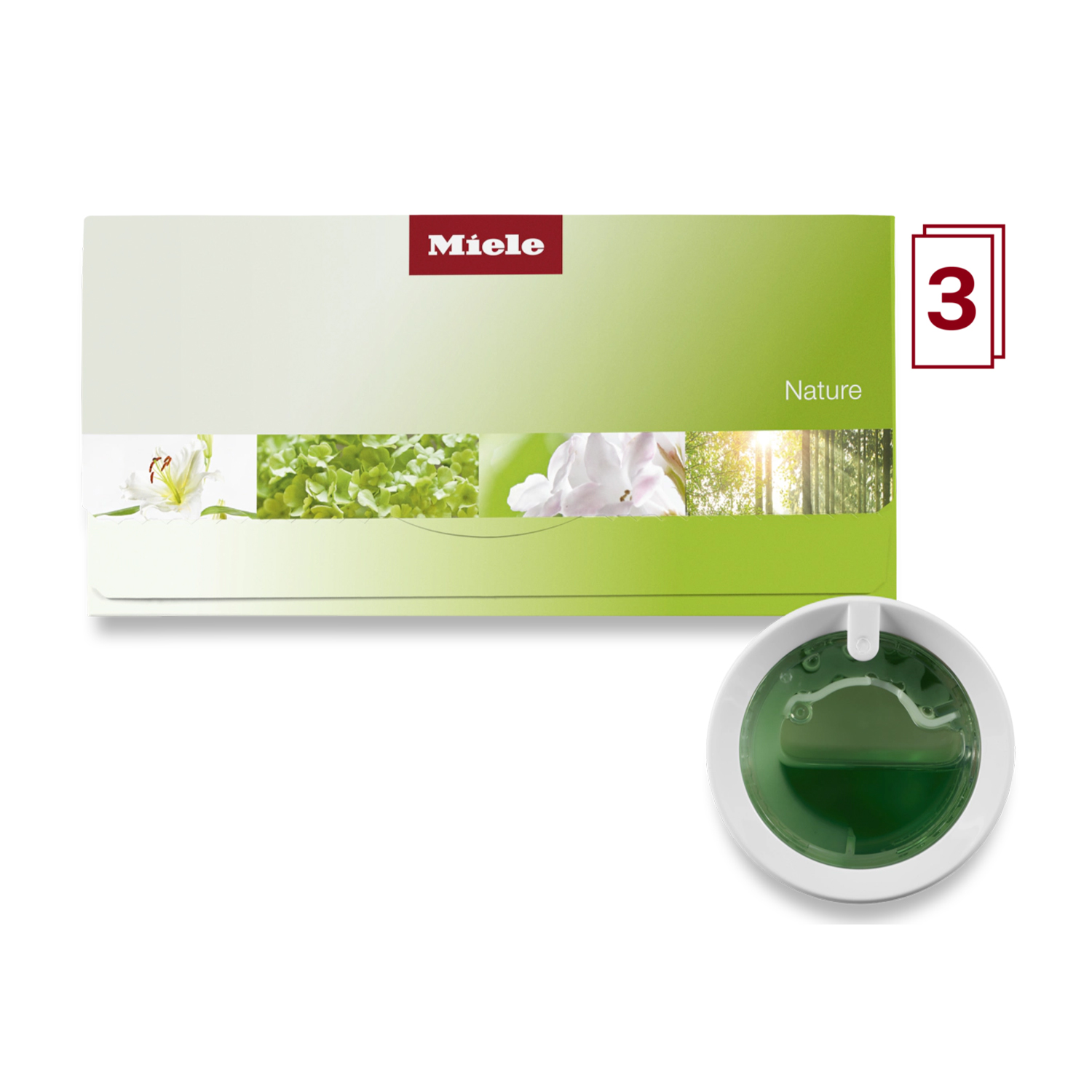 Confezione prodotti Miele e deodorante per ambienti. Sfondo bianco. Design floreale verde, bianco.