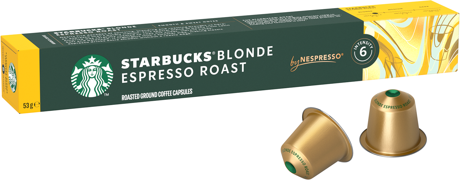 Une boîte de capsules de café Starbucks Blonde Espresso Roast.