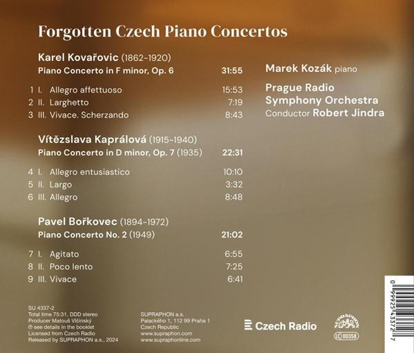 CD-Cover mit Titelliste: Vergessene tschechische Klavierkonzerte.