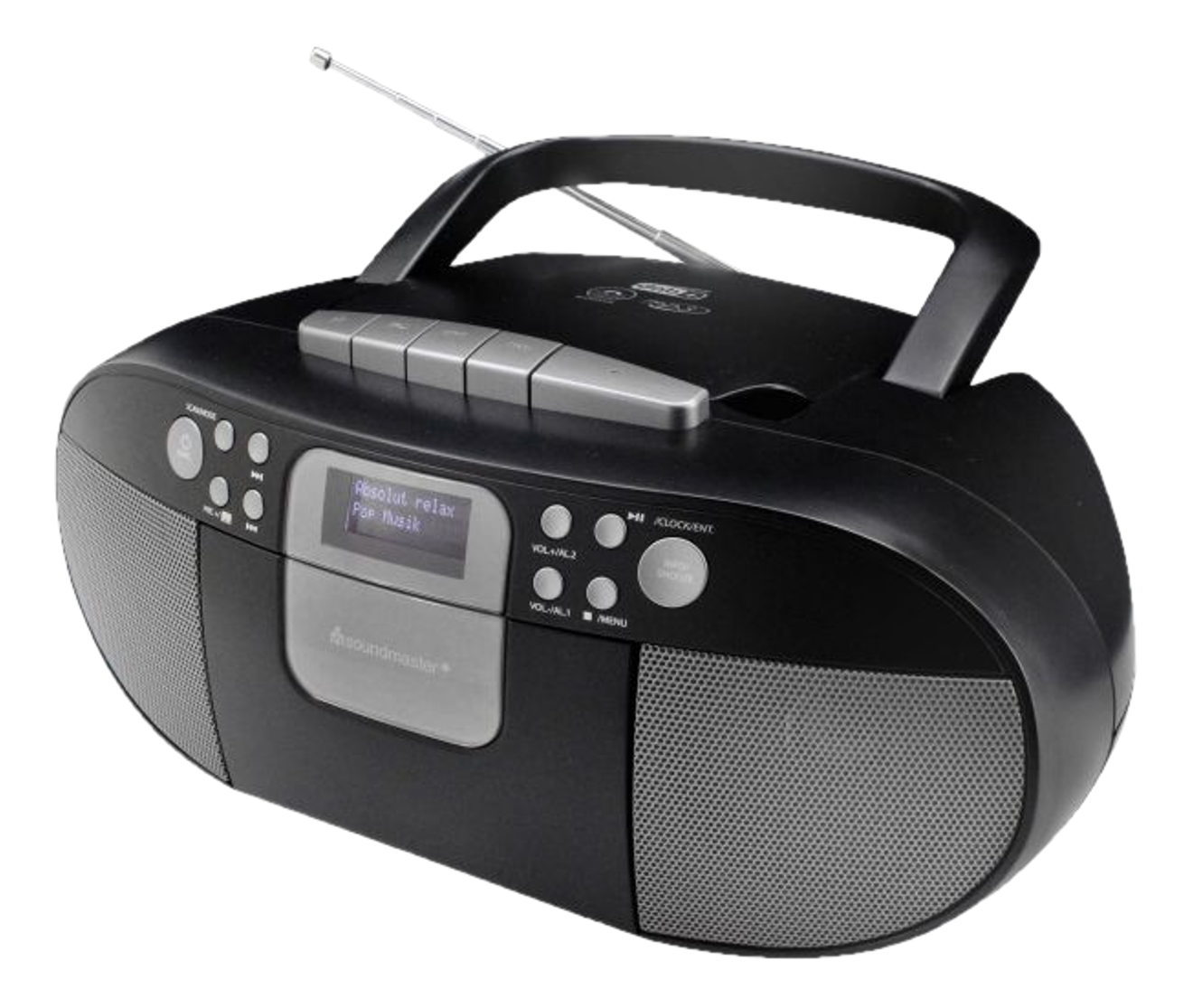 SOUNDMASTER SCD7800SW - Radio-Kassettenspieler mit CD-Spieler (DAB, DAB+, FM, Schwarz)