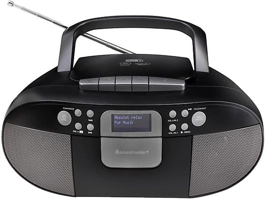 SOUNDMASTER SCD7800SW - Radio-Kassettenspieler mit CD-Spieler (DAB, DAB+, FM, Schwarz)