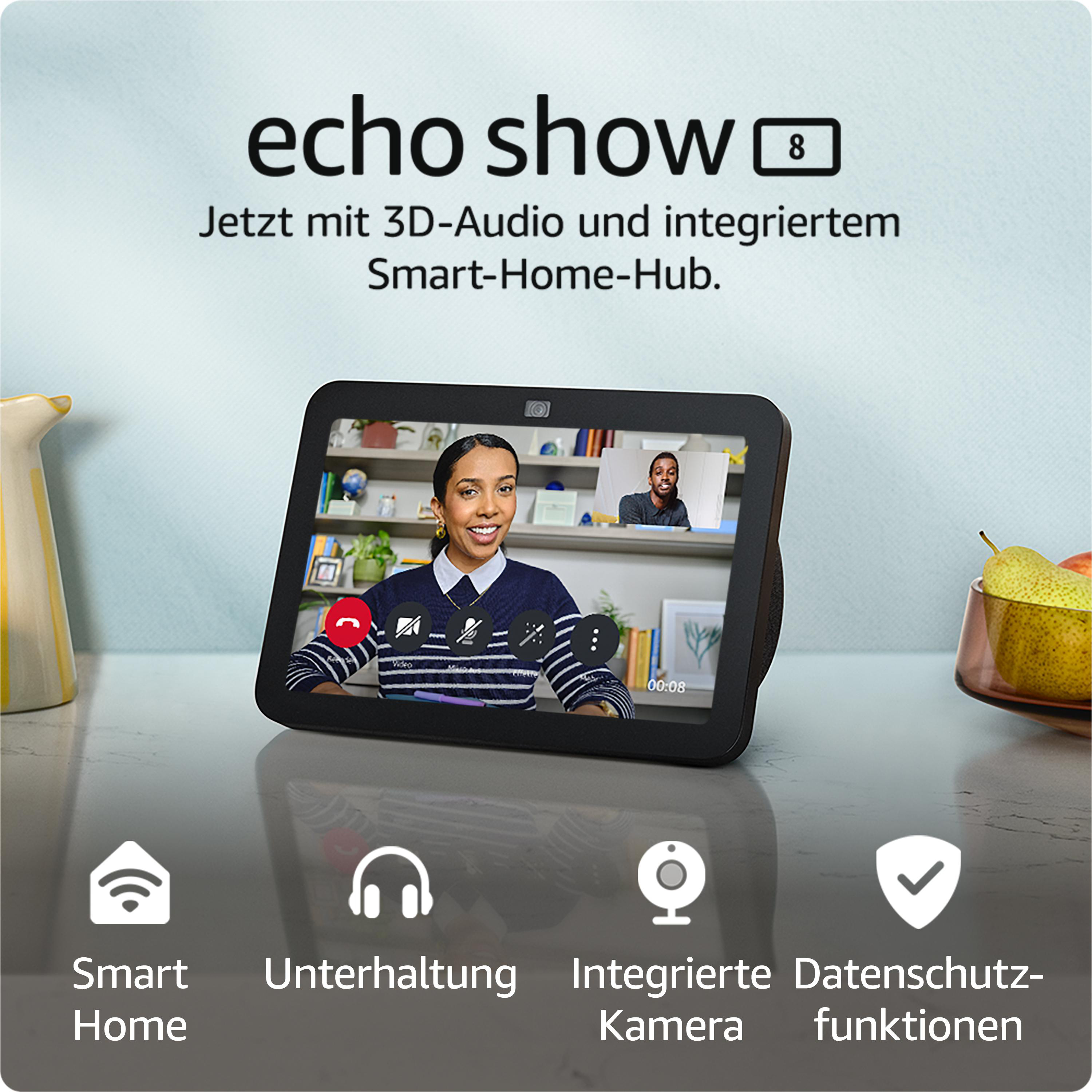 AMAZON Echo Show 8 (3. Gen) Smart Speaker, Anthracite | MediaMarkt