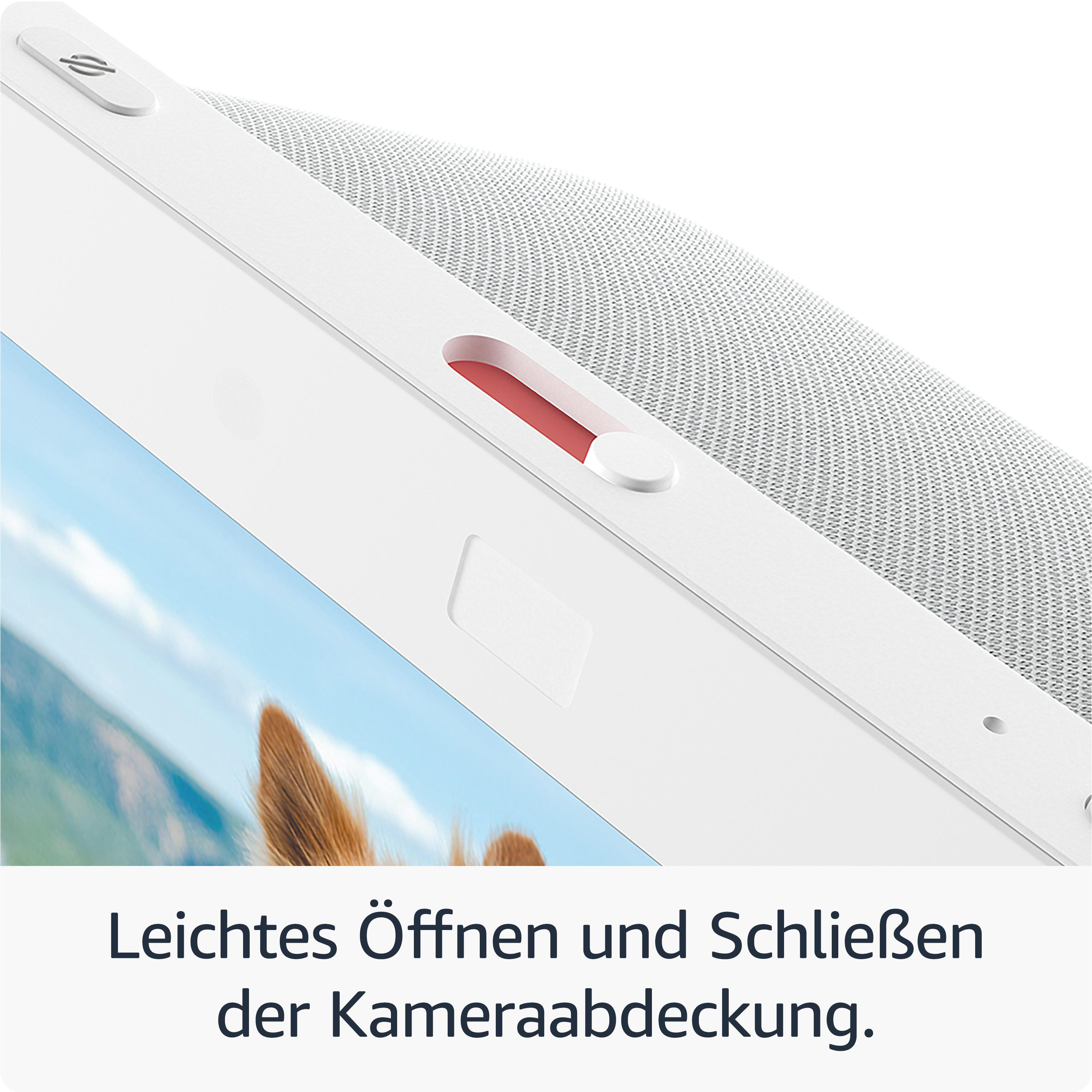 Nahaufnahme eines weißen Geräts mit Kameraabdeckung.