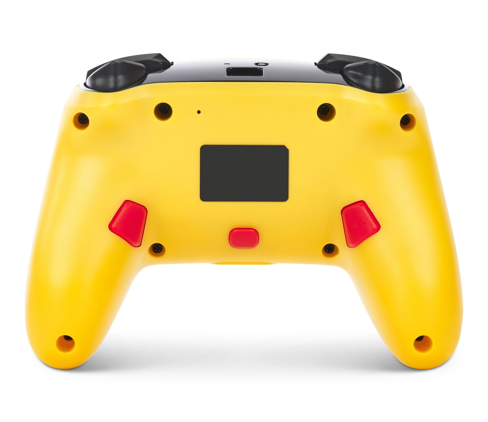Gelber Nintendo Switch-Controller. Rote Knöpfe an der Seite. Schwarze Analog-Sticks und Tasten.