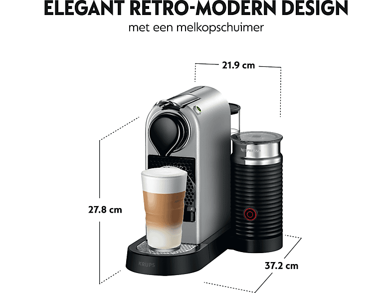 KRUPS Nespresso CitiZ & Milk XN761B | - Capsulemachine - Zilver