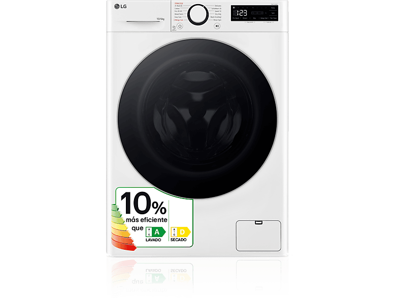 REACONDICIONADO Seminuevo Bueno Lavadora secadora - LG F4DR6010A1W, 10 kg / 6 kg, 1400 rpm, 12 programas, AI Direct Drive™, TurboWash™360˚, Blanco