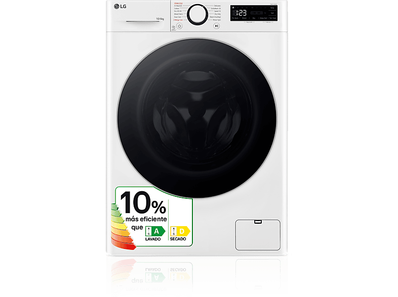 Lavadora Secadora Libre Instalación - Hisense WDQA1014EVJMW, 10/6Kg, 1400  RPM, Motor Inverter, WiFi, Blanco