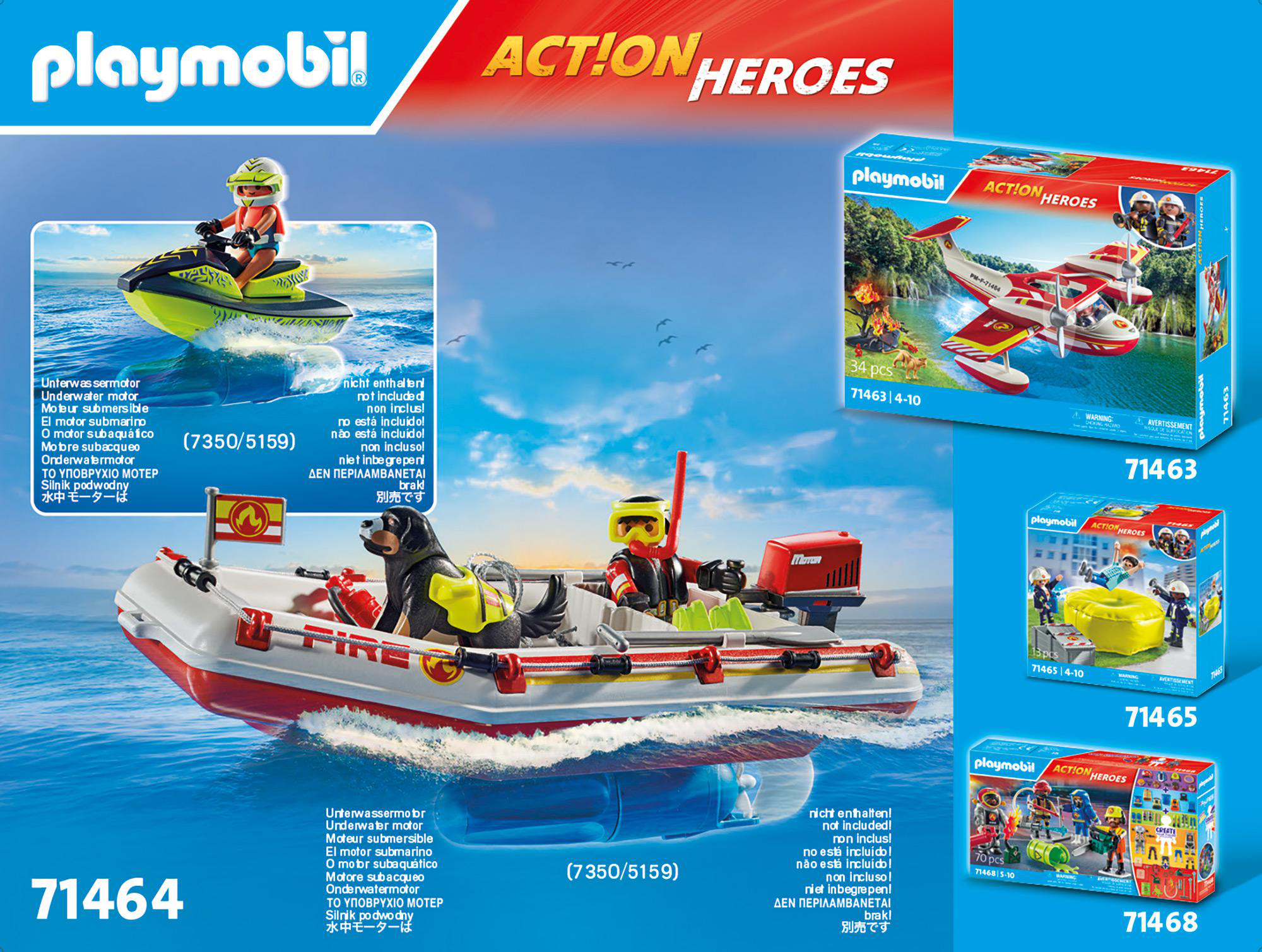 Playmobil Action Heroes Spielzeug: Jet-Ski, Flugzeug, und Rettungsboot.