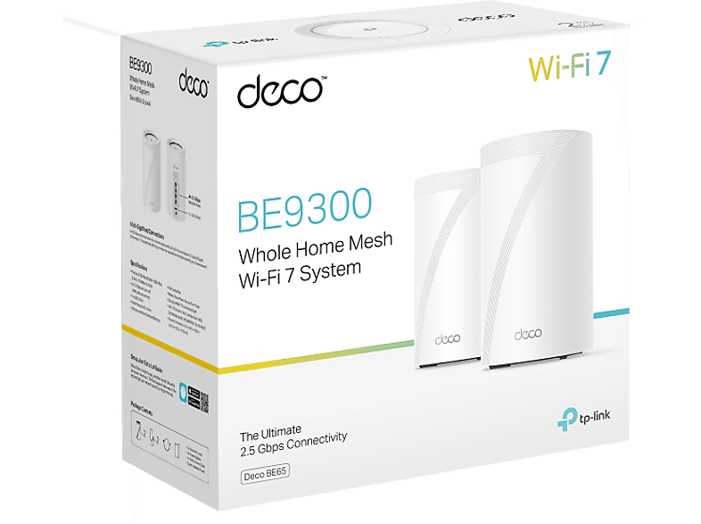 TP-Link Deco BE9300 （BE65） Wi-Fi 7 ルーター Deco BE65 | BE9300 Tüm Evler için Mesh Wi-Fi 7 Sistemi | TP-Link