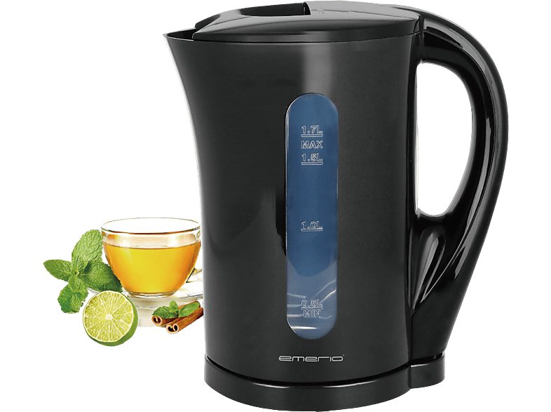 Emerio WK-123483 Wasserkocher (Schwarz, 1.7 l, 2200 Watt)