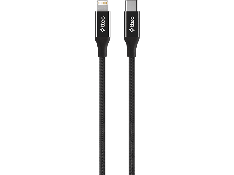 TTEC AlumiCable Type-C 150 cm Lightning Hızlı Şarj Kablosu Siyah_0