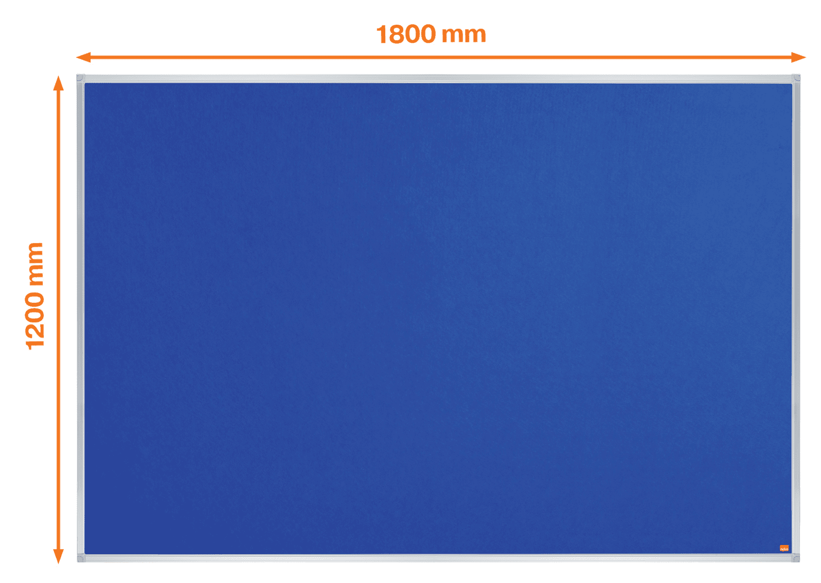 Nagy kék hirdetőtábla ezüst kerettel, 1800x1200 mm-es méretekkel.