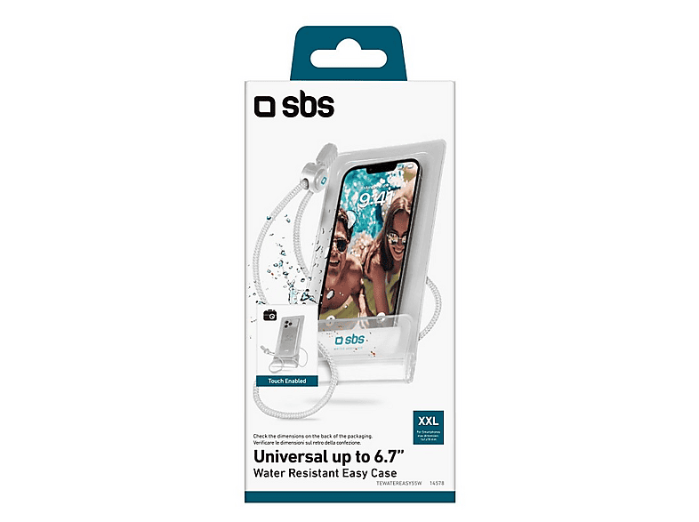 SBS Universelle Tasche, spritzwassergeschütz, Umhängetasche, für Smartphones bis 6.7", Weiß; Schutzhülle — Foto 2 von 2