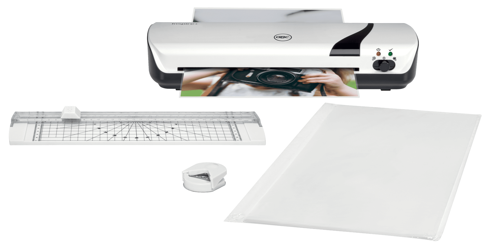 GBC Inspire+ A4 laminálógép és papírvágó szett, fehér (4410034)