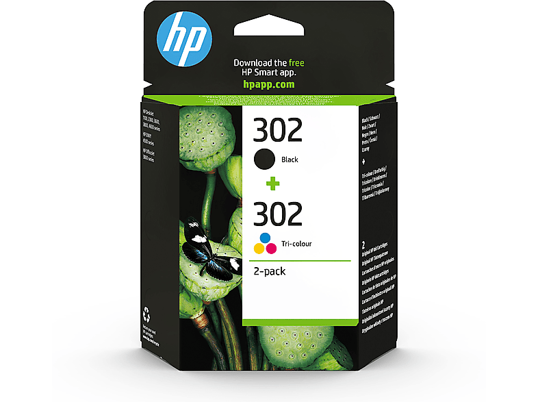 600 ml ricarica hp 302 nero 302 c, inchiostro cartucce stampante