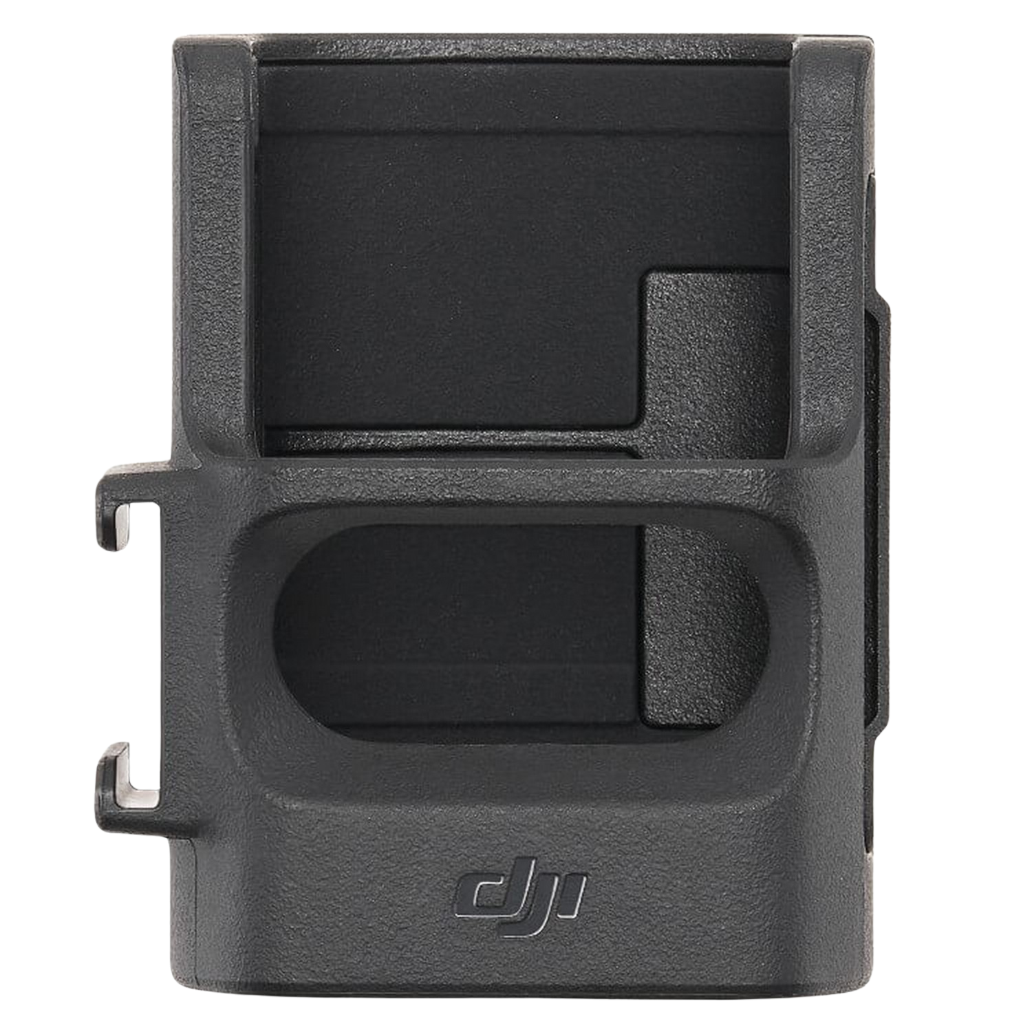 Support de caméra DJI Osmo Action noir avec le logo DJI.
