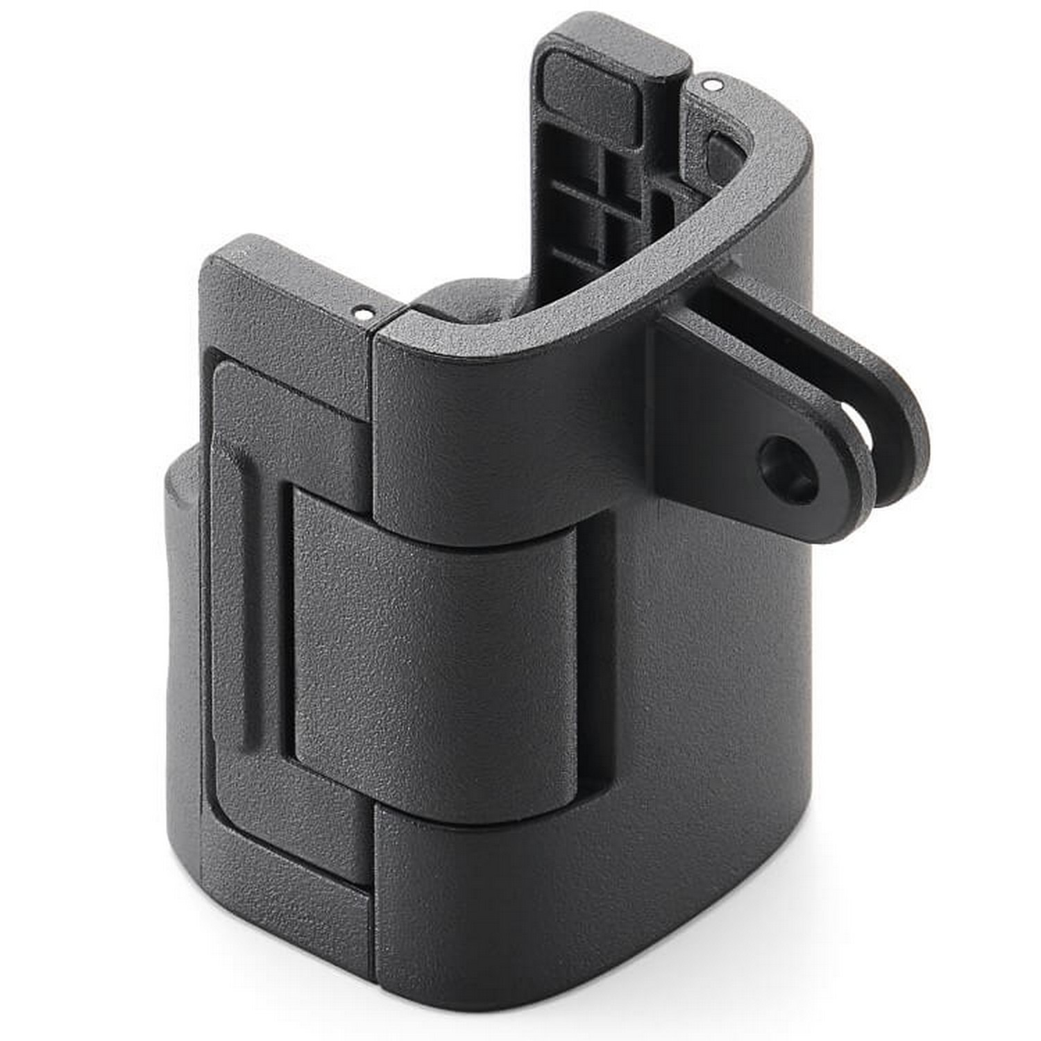 Accessoire noir en forme de charnière avec un joint pivotant.