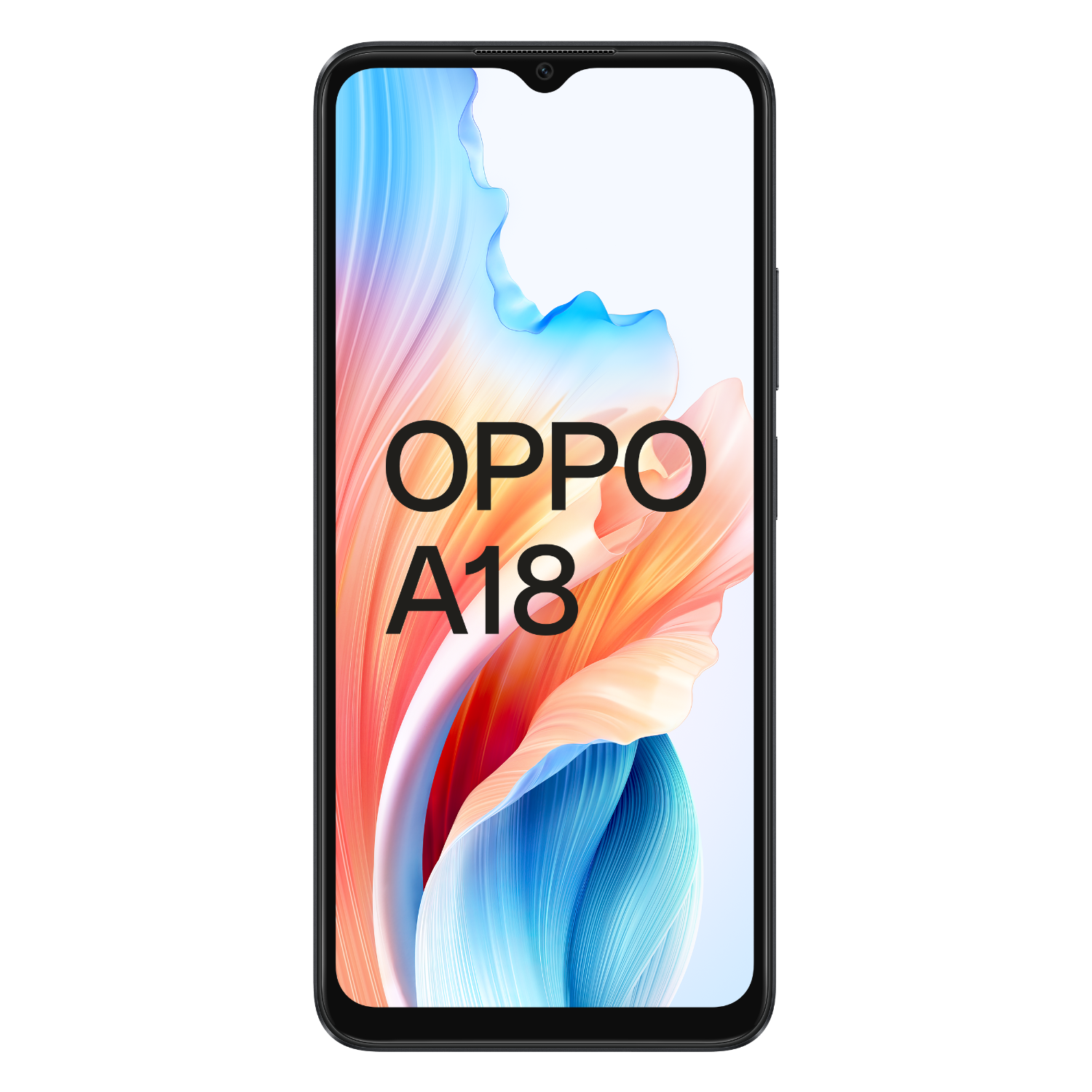 Een smartphone-scherm met het OPPO A18-logo.