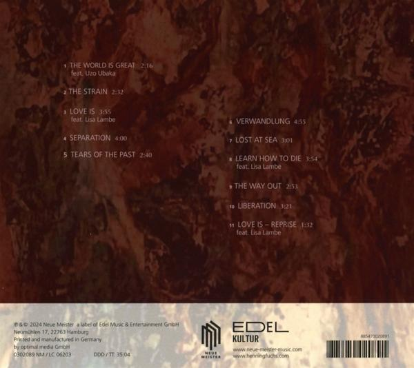 CD-Cover mit Trackliste. Brauner Hintergrund. Text in Weiß und Gelb. Edel Kultur Logo.