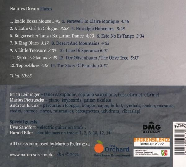 Album-Trackliste mit Künstlernamen und Instrumenten.