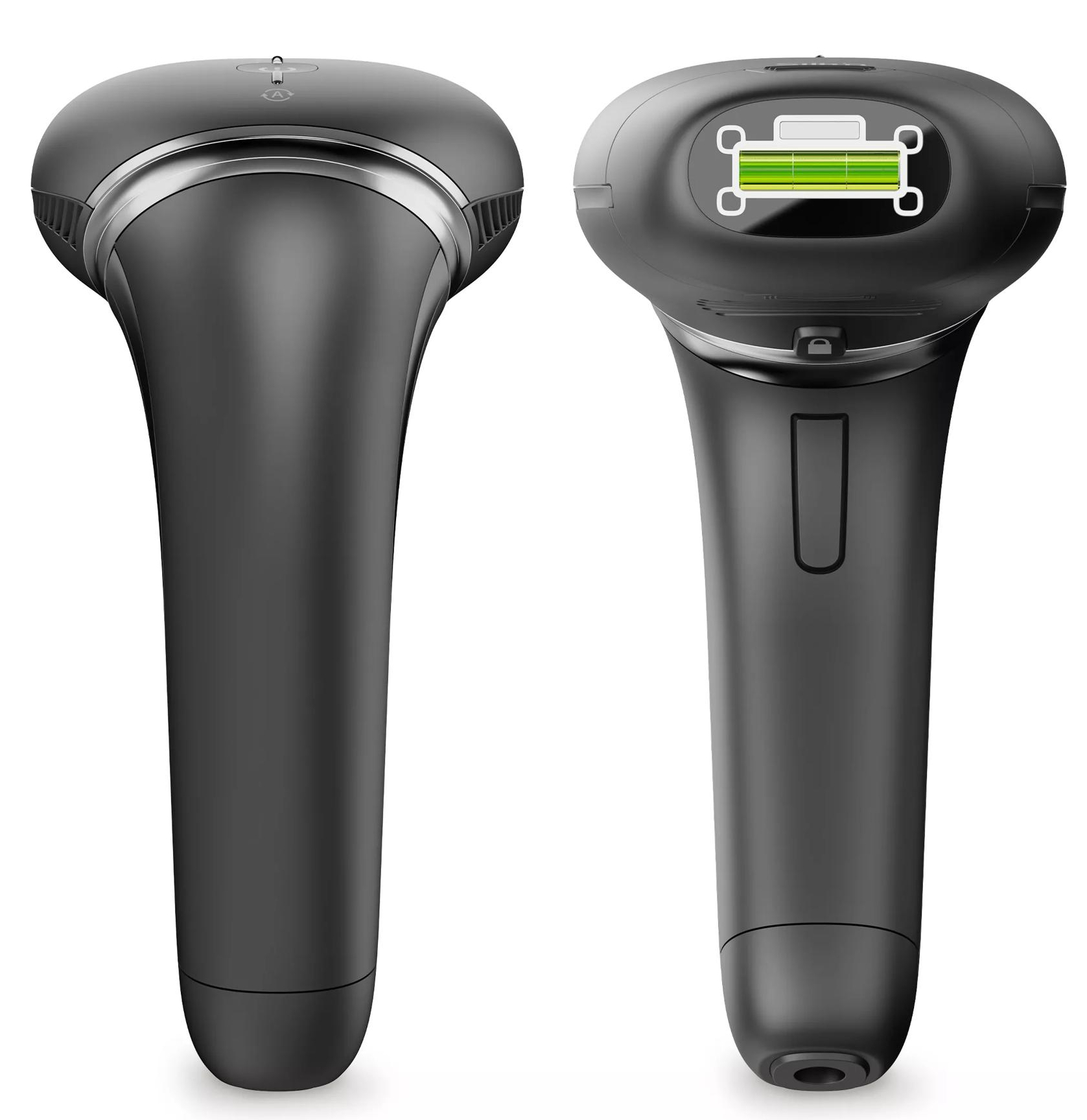 Widok z bliska czarnej i srebrnej golarki elektrycznej.