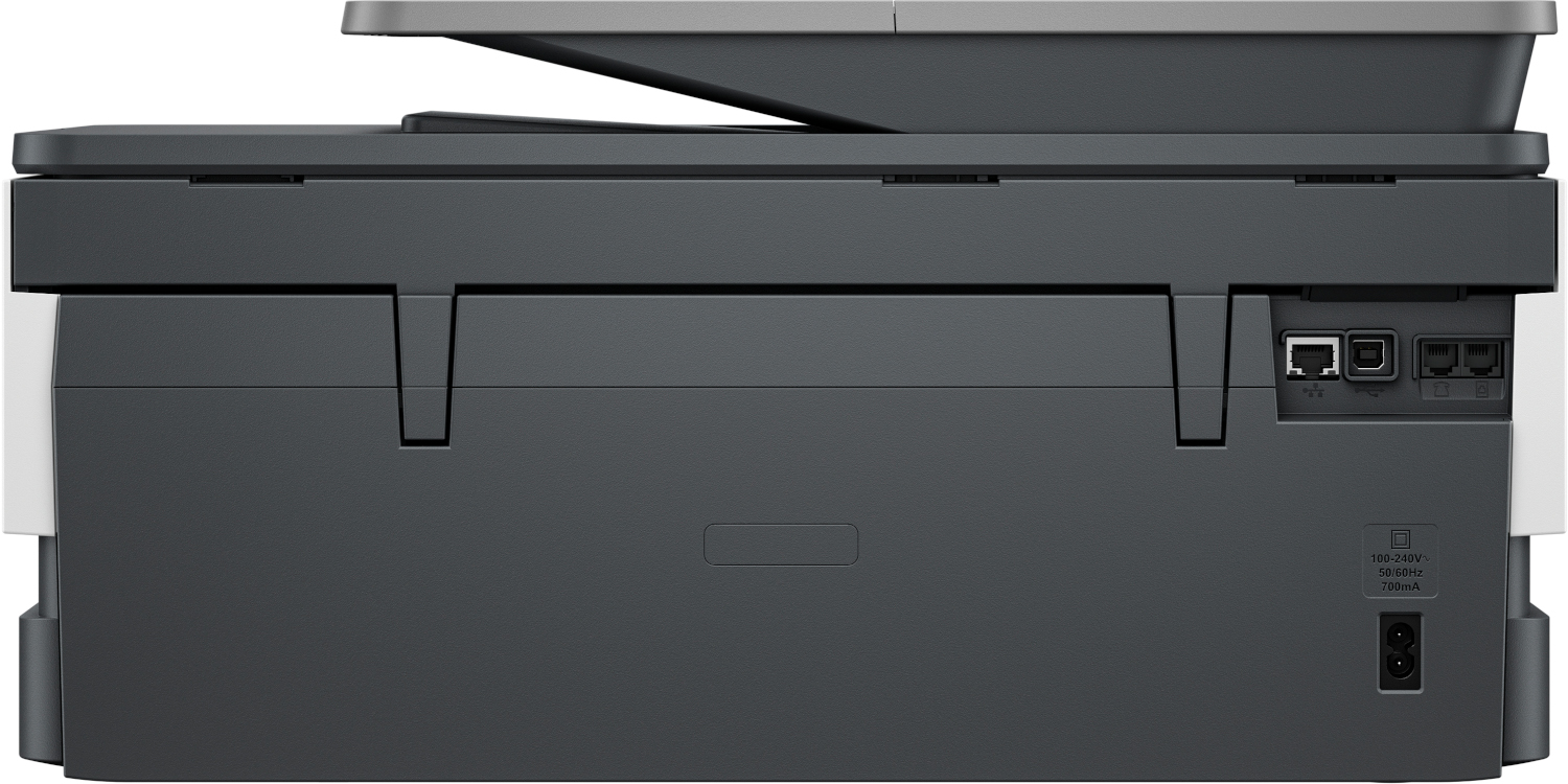 Monitor rear shows ports labeled: headphone, HDMI, DisplayPort, USB, and DC 19V.