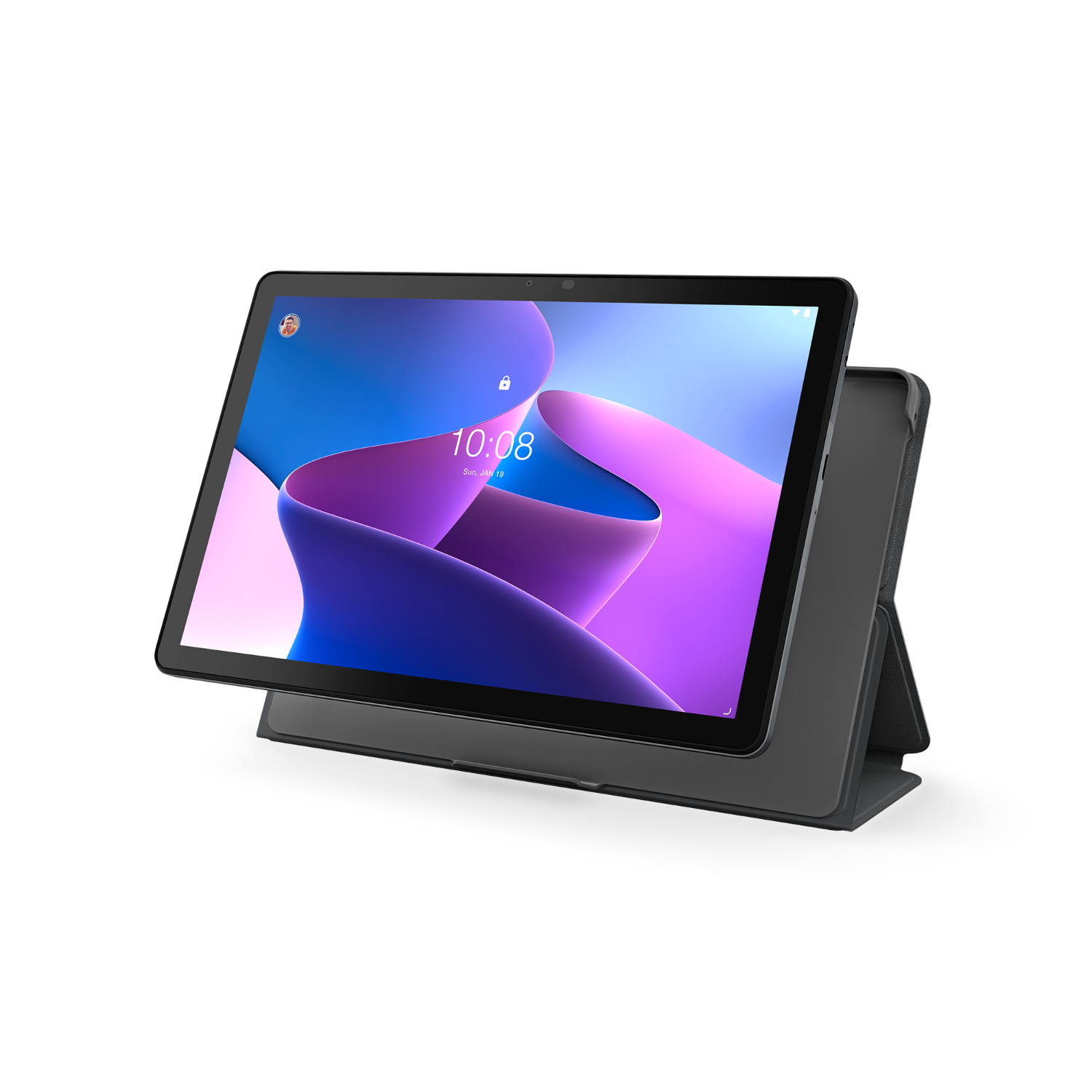 MediaMarkt Lenovo Tab M10 (3rd Gen) + Folio Case - 10.1 Inch 64 Gb Grijs Wifi aanbieding
