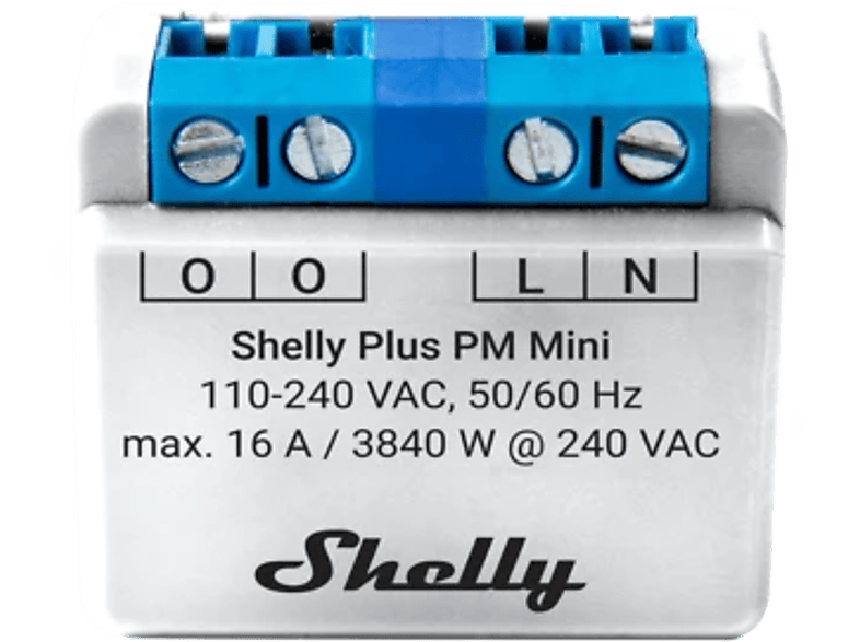 SHELLY PM mini, Wifi+Bluetooth áramfogyasztásmérő (PLUSPMMINI), fehér