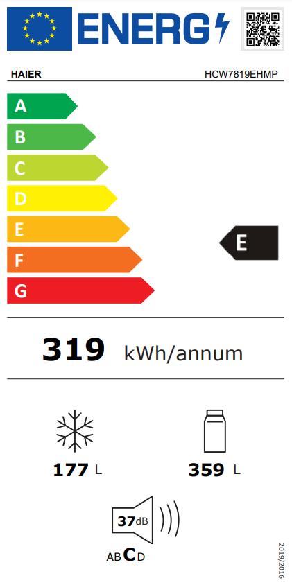 Energia címke zöld 'A' besorolással, amely a termék energiahatékonyságát mutatja.