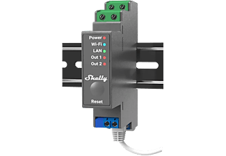 SHELLY Pro 2 DIN sínre szerelhető 2 áramkörös Wifi-s okosrelé (PRO2), szürke