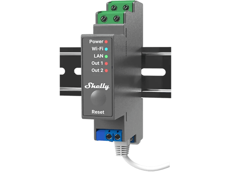 SHELLY Pro 2 DIN sínre szerelhető áramkörös Wifi-s okosrelé (PRO2), szürke