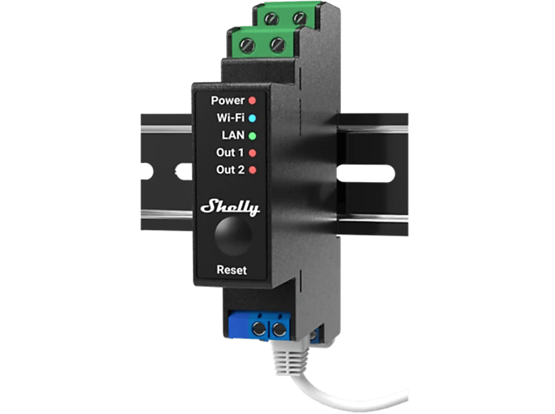 SHELLY Pro 2PM DIN sínre szerelhető Wifi-s, áramfogyasztásméréssel (PRO2PM), fekete