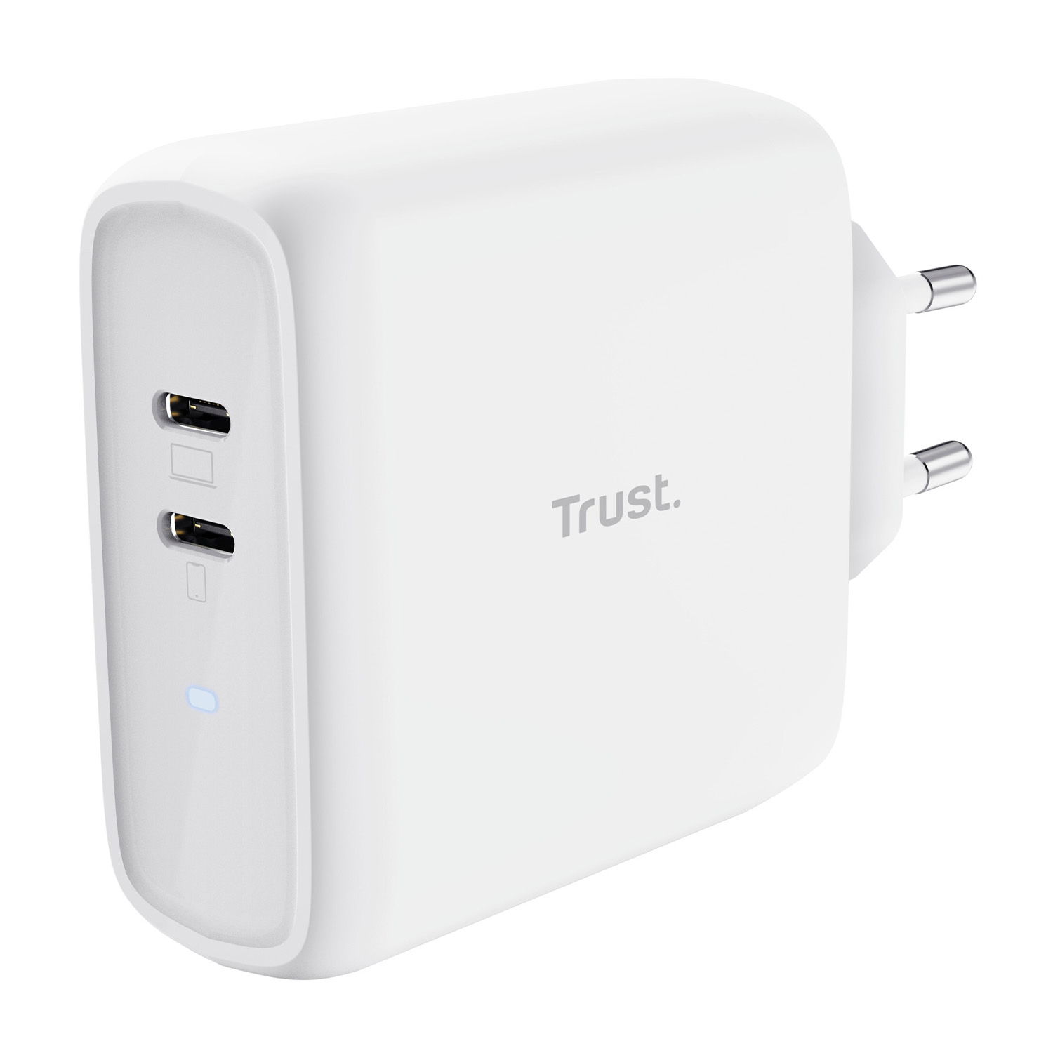 Caricabatteria Trust Maxo 65W 2P Usb-C Charger da 65W, Bianco