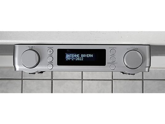 SOUNDMASTER Radio sous comptoir de cuisine - Radio sous comptoir de cuisine (DAB+, FM, DAB, Argent)