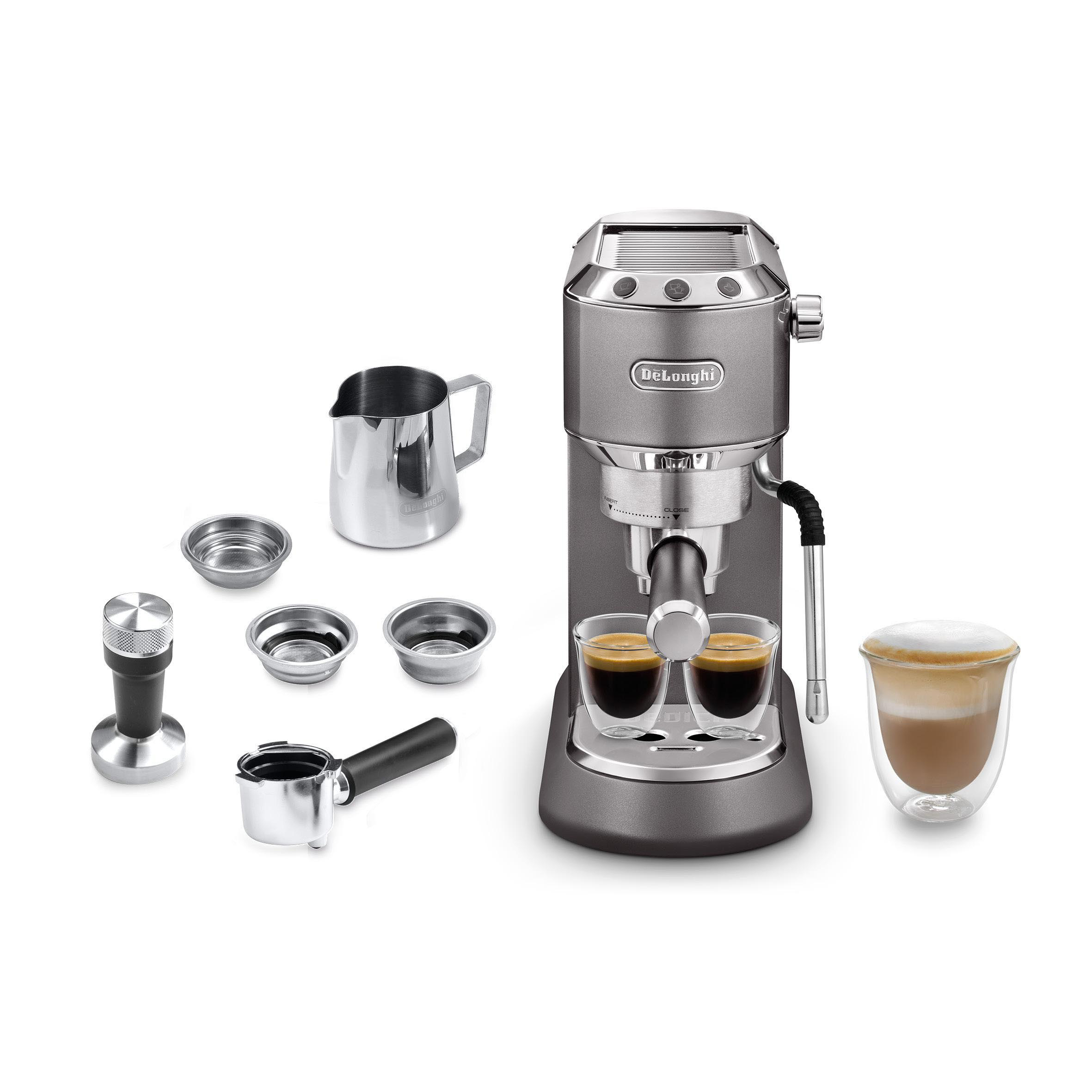 DELONGHI Dedica Arte EC885.GY Espressomaschine Grau metallic