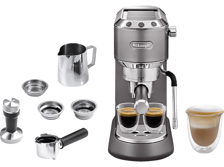 DELONGHI Dedica Arte EC885.GY Espressomaschine Grau metallic Espressomaschine MediaMarkt