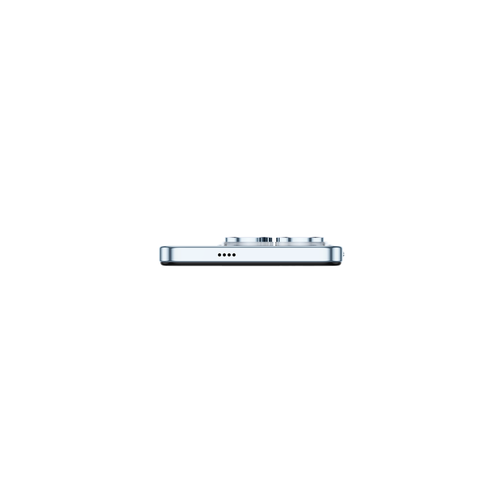 Bir akıllı telefonun yan görünümü. Gümüş renk. Siyah arka plan. Temiz ve minimalist tasarım.