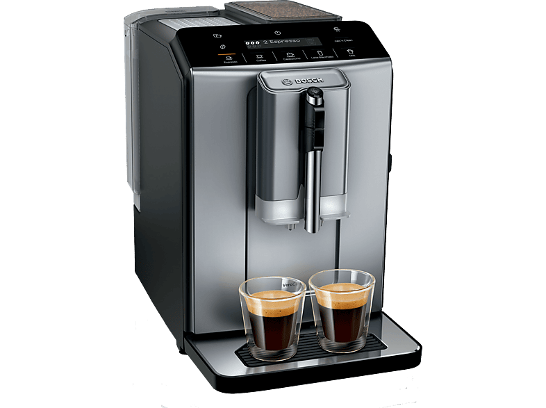 Bosch TIE20504, 15 bar, 1300 W, 2 tazas, SensoFlow System, OneTouch, Diamond titanium metallic