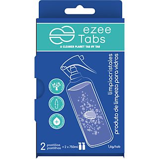 Limpiador - Ezeetabs Limpiacristales, 2 pastillas, 1.8 gr, Aroma floral, Azul